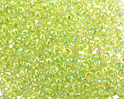 TOHO Transparent Rainbow Lime Green Magatama 3mm Seed Bead