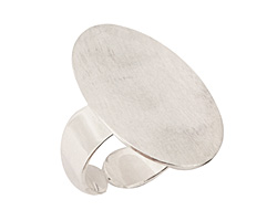 Silver (plated) Adjustable Oval Ring 31x23mm
