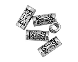 Pewter Carved Tube 13x6mm
