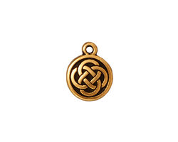 TierraCast Antique Gold (plated) Celtic Round Charm 12x15mm