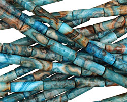 Larimar Blue Crazy Lace Tube 13x4mm
