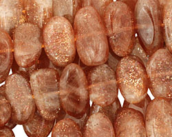 Sunstone (dark) Flat Polished Pebble (side drilled) 8-10x11-16mm