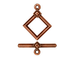 TierraCast Antique Copper (plated) Deco Diamond Toggle Clasp 22x17mm 23 Bar