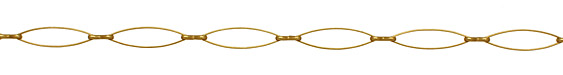 Antique Brass (plated) Horse Eye with Pinched Link Chain
