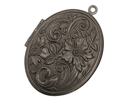 Gunmetal Oval Garden Heirloom Locket 33x47mm