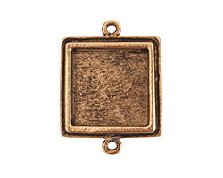 Nunn Design Antique Gold (plated) Traditional Square Bezel Pendant Link 28x21mm
