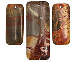 Red Creek Jasper Rectangle Pendant Set 20x50mm, 15x35mm