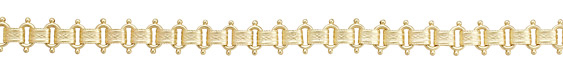 Satin Hamilton Gold (plated) Vintage Cuff & Beaded Oval Chain