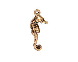 TierraCast Antique Gold (plated) Seahorse Charm 10x24mm