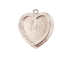 Nunn Design Sterling Silver (plated) Traditional Heart Bezel Pendant 23x27mm
