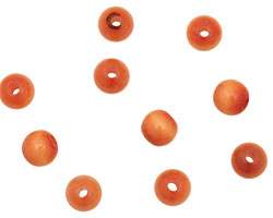 Tagua Nut Orange Round 6mm