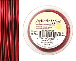 Artistic Wire Burgundy 20 gauge, 15 yards