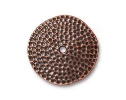 TierraCast Antique Copper (plated) Hammertone Disk 25mm