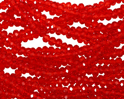 Siam Ruby Crystal Faceted Rondelle 3mm