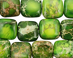 Green Impression Jasper Puff Square 12mm
