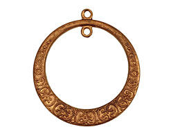 Brass Beaded Gypsy Hoop w/ Rings 28x31mm