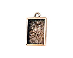 Nunn Design Antique Copper (plated) Mini Rectangle Frame Charm 18x12mm