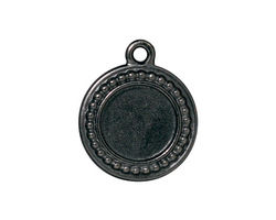 TierraCast Gunmetal Beaded Round Frame Drop 20x23mm