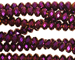 Metallic Gold Raspberry Crystal Faceted Rondelle 6mm
