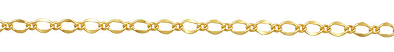 Satin Hamilton Gold (plated) Long & Short Half Flat Curb Chain