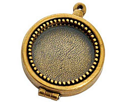 Nunn Design Antique Gold (plated) Small Beaded Locket 30mm