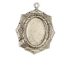 Stampt Antique Pewter (plated) Egyptian Mosaic Oval Setting 13x18mm