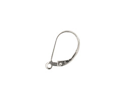 Sterling Silver Plain w/ Ring Leverback 16x10mm