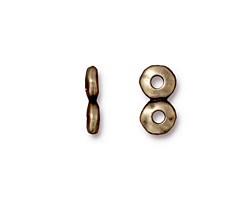 TierraCast Antique Brass (plated) Nugget 2-Hole Bar 7x13mm