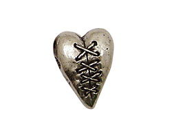 Green Girl Pewter Laced Heart 17x22mm