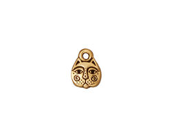 TierraCast Antique Gold (plated) Kittyface Charm 8x10mm