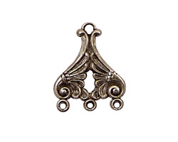 Stampt Antique Pewter (plated) Double Wing 3 Ring Connector 19x23mm