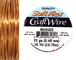 Soft Flex Bronze Craft Wire 22 gauge, 15 yards