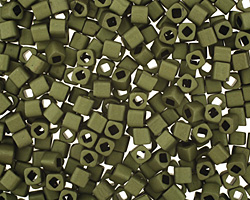 TOHO Matte Dark Olive Cube 3mm Seed Bead