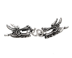 Saki Sterling Silver 2 Headed Dragon Clasp 65x14mm