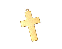 Brass Cross Blank Pendant 15x26mm