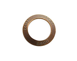 Vintaj Natural Brass "Love" Affirmation Ring 23mm