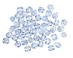 Czech Fire Polished Glass Silver Lined Light Sapphire Round 4mm