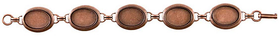 Nunn Design Antique Copper (plated) Small Oval Bezel Bracelet 18x13mm