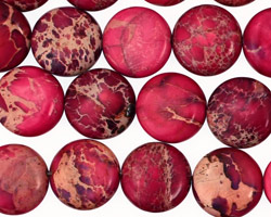 Ruby Impression Jasper Puff Coin 12mm
