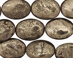 Golden Pyrite (silver tone) Flat Oval 16x12mm