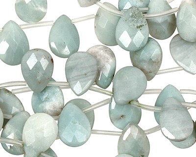 Amazonite Faceted Flat Teardrop 13x18mm
