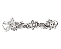Rustic Charms Sterling Silver Multi Flower Link 54x13mm