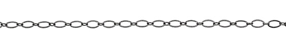 Gunmetal Etched Horse Eye & Ring Chain