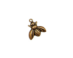 Stampt Antique Copper (plated) Honey Bee Charm 12mm