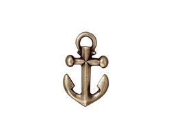 TierraCast Antique Brass (plated) Anchor Charm 12x20mm