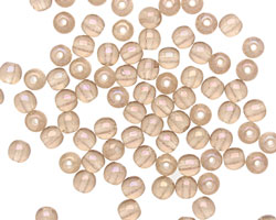 Czech Glass Luster Iris Smoky Topaz Round 4mm
