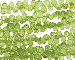 Peridot Faceted Briolette 4x6mm