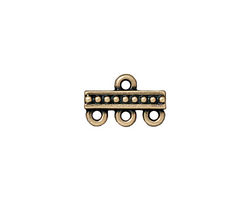 TierraCast Antique Brass (plated) Beaded 3-1 Link 15x9mm