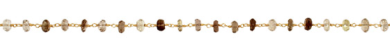 Bio Lemon Quartz Faceted Rondelle Gold (plated) Bead Chain