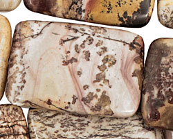 Coffee Bean Jasper Thin Pillow 35x25mm